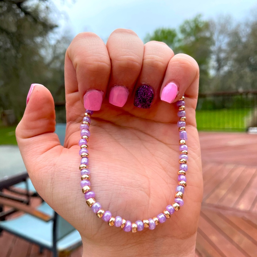 purple and gold anklet!